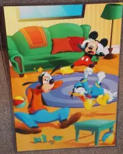 Micky Donald & Goofy Glossy Art Print 11 x 17 In Hard Plastic Sleeve