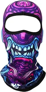 JewelryWe Demon Outdoor Sports Balaclava：Breathable UV Protection Anti-Bacterial Full Face Mask for Motorcycle Riding Ice Silk Dry Quickly Mysterious and Cool Mask for Men for Father's Day