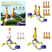 Kids Rockets Launcher Set LED Light Flashing Rockets Toy Outdoor Play Toys Gift