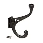 BLACK CAST IRON HAT & COAT HOOK - TUDOR VINTAGE DESIGN - STYLE #1