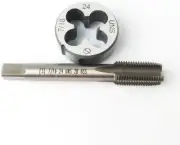 7/16-24UNS HSS Tap And Die,UNS Machine Thread Tap + Round Thread Die Right Hand