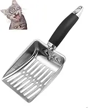 Lizihaowu Cat Litter Scoop, Metal Cat Scooper for Litter Box, Non-Slip Handle Kitty Scoop, Scoop Away Cat Litter