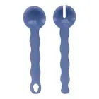Tupperware Impressions Salad Tongs Serving Fork and Spoon Set Blue