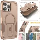 For iPhone 16e 16 15 14 13 12 Pro Max Plus MagSafe Magnetic Case Stand Cover