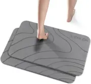 2Pack Stone Bath Mat Diatomaceous Earth Shower Mat Bathroom Shower Floor 24"x16"