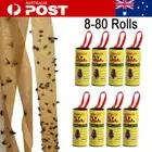 8-80 Rolls Sticky Fly Trap Paper Insect Bug Catcher Strip Tape Flies Sticker AU