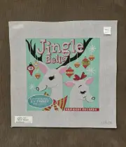 Lori Seibert Hand Painted Needlepoint Canvas Jingle Bells Reindeer Records 10x10