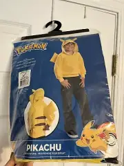Pokemon Pikachu Jacket Costume Kids Child 4-6 L Rubies Hoodie w/ Attached Tail
