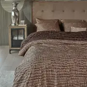 Croco Brown Cotton Quilt Cover Set