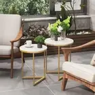 LUVODI Nesting Coffee Side Table Twin Set with Sintered Stone Top