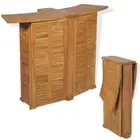 Folding Bar Table 155x53x105cm Solid Teak Wood Outdoor Garden Patio Coffee Side