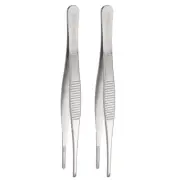 2pcs Stainless Steel Tweezer 5.5" Long Handle Straight Tips Tweezers, Silver
