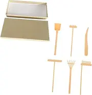 FONDOTIN Zen Garden Rake Set 7pcs Small Rakes for Desk Table Decoration Garden Accessories Diy Craft Kit