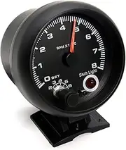 PCECKMZTFZ 7 Colors 95mm 0-8000 RPM Meter Inter Car Tachometer Gauge Fit 4 6 8 Cylinder 12V Shift Light Auto Compatible with Moto Tach Motorcycle Speedometer