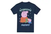 Peppa Pig Mens Roarsome Mummy T-Shirt (Navy) - UTTV5158