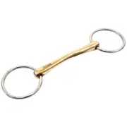 BE Bar H Equine Western O Ring Copper Straight Horse Mouth Snaffle Bit