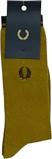 [Fred Perry] Mens Unisex C7170 Tipped Socks Size 4-6 in Dark Caramel and Black, Dark Caramel, 4-6