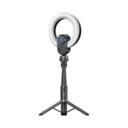 Promate 2K 5MP UHD Webcam with Built-in Microphone, Ring Light & DetachableTripod.NoiseReductionMic, 5.5" Ring Light, 90 Degree Wide Angle Lens, Perfect for Vlogging & Live Streaming. [VISTACAM]