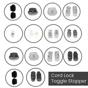 Drawstring Plastic Toggle Stopper Cord Lock Metal Spring for Shoelace Bag Jacket