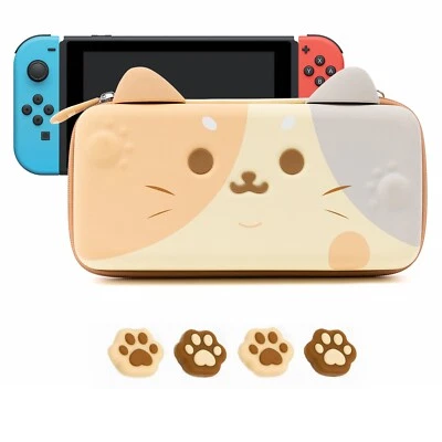GeekShare Nintendo Switch&OLED Carrying Case Portable Hardshell Multicolor Cat