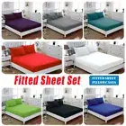 2000TC Ultra Soft Fitted Sheet Set Single/Double/Queen/King Sheets Pillowcases