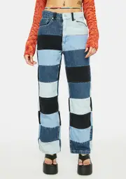 [The Ragged Priest] Merge Patchwork Jeans