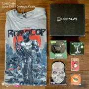 LOOT CRATE COMPLETE JUNE BOX DYSTOPIA - Fallout Dorbz Bioshock RoboCop T shirt +