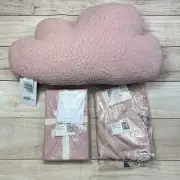 Baby Shower Gift Set Cloud Cushion Nursery Pillow 3 Bodysuits Org Cotton Sheet