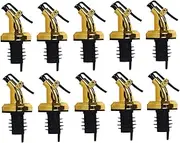 10Pcs Press Type Electroplating Oil Bottle Nozzle Bottle Stoppers Pourers for Oil Vinegar Syrups Leak Resistant Design for Household Use