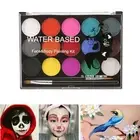 Make Up Face Paint Kids 12 Colors Palette Halloween Fancy Body Face Painting Kit