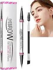 Micr/oblading Eyebrow Pen,Brown Eyebrow Pencil,Eyebr/ow Pencil Magical 2-in-1 Dual-Ended Eye Brow Pencils for Women with 2-Fork-Tip&Pre/cise Brush-Tip Create Natural Hair-Like Brows(Light Brown)