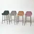 Velvet Bar Stool Chair On-Trend Kitchen Breakfast Bar Stool with Backrest