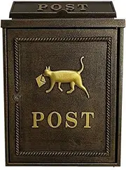 Post Box Modern Mailbox, Outdoor Delivery Box Wall Mounted Locking Parcel Drop Box Mailboxes Rust & Water Proof Vertical Retro Classic Mailbox for Home Office 11.4x5.1x16.2in Mailbox Red