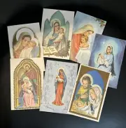 Vintage Christmas Greeting Cards Madonna Mary Baby Jesus Set of 7 Boxed