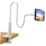 Phone Holder Bed Gooseneck Mount - Flexible Arm 360 Mount Clip Adjustable White