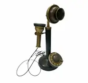 ntique Handmade Brass Phone Candlestick Telephone Rotary Dial Vintage Home Deco