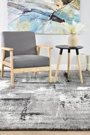 Medieval Gothic Light Grey Dark Grey Rug