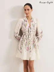 Phase Eight White 100% Cotton Velma Floral Dress (H16629) | $193