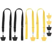 4Pcs Smart Phone Lanyard with 8 Patches, Black/Yellow (55-30cm)