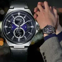 在飛比找ETMall東森購物網優惠-CITIZEN星辰 GENTS系列 光動能 鈦金屬月相腕錶 