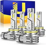 Ursprung Newest 9005 9006 Fog Light Bulbs Combo, 60000LM 800% Ultra Brightness, HB3 HB4 Fog Bulbs 1:1 Mini Size, Truly plug and Play with cooling Fan CANbus Ready, Pack of 4