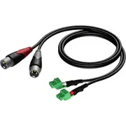 PROCAB CLA83405 2X XLR To 2X 3-Pin - 0.5M Terminal Block - 3.81Mm Lead 2X XLR Male Connectors To 2X