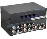 4-Port BNC RCA AV Selector Switch – 4 In 1 Out BNC RCA Video Audio Switch Box