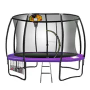 Kahuna 8ft Trampoline Free Ladder Spring Mat Net Safety Pad Cover Round Enclosure Purple