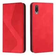 Samsung Galaxy A02 /M02 Case, PU Leather Flip Cover Magnetic Closure Wallet Card Slots Stand Case - Red