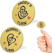 Lovely New Parent Decision Coin as New Parents Gifts for Couples, Double-Sided Coin as New Baby Gifts, Funny Gifts for New Mom Dad