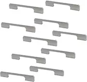 Set of 10 NUZAMAS Cabinet Door Handles and Pulls, Furniture Drawer Handles, Zinc Alloy, 140mm Long, Kitchen Cabinet Wardrobe Knobs Bars, Center to Center 128mm Silver Color
