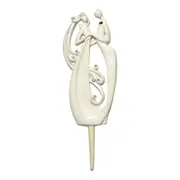 White Bride & Groom Holding Hands Wedding Cake Topper