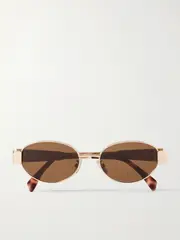 [CELINE Eyewear] CELINE Eyewear - Oval-frame Rose Gold-tone And Tortoiseshell Acetate Sunglasses - One size One size Gold