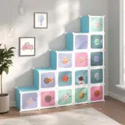 Cube Storage Cabinet for Kids with 15 Cubes Blue PP AU Stock Good Quality ✨